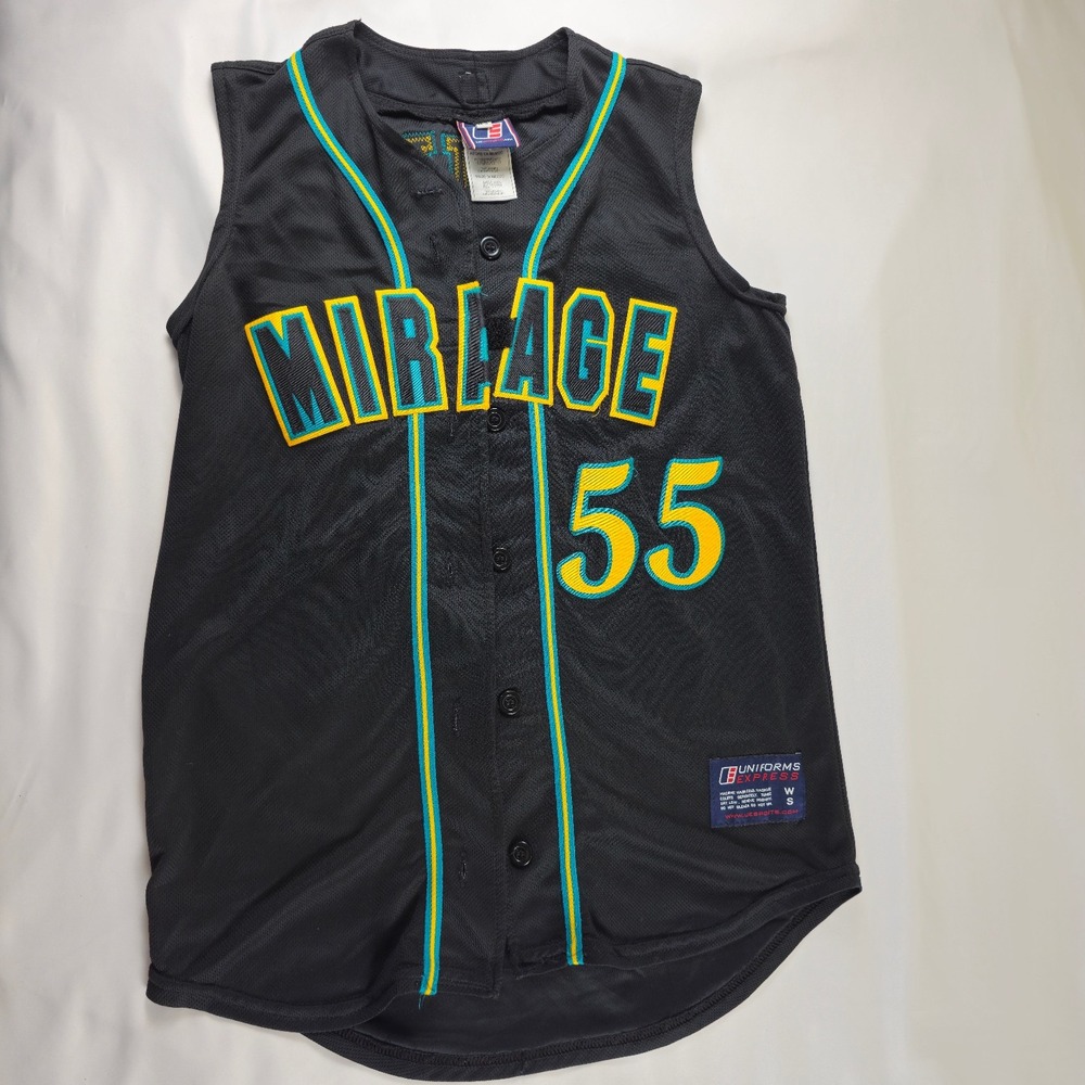 Mirage 55 Sleeveless Baseball Jersey Uniforms Express Black Sz S Vest